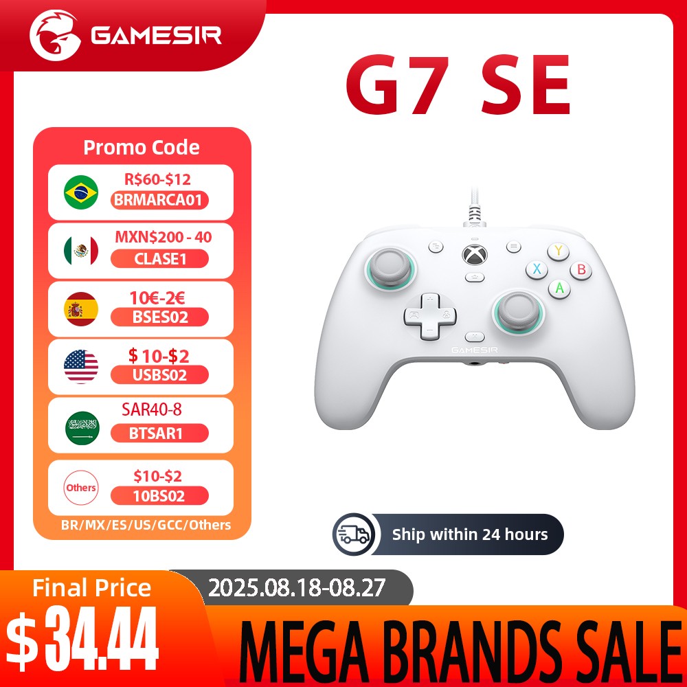 GameSir G7 SE -  Xbox Gaming Controller Wired Gamepad with Hall Effect Sticks for Xbox Series X/ Xbox One