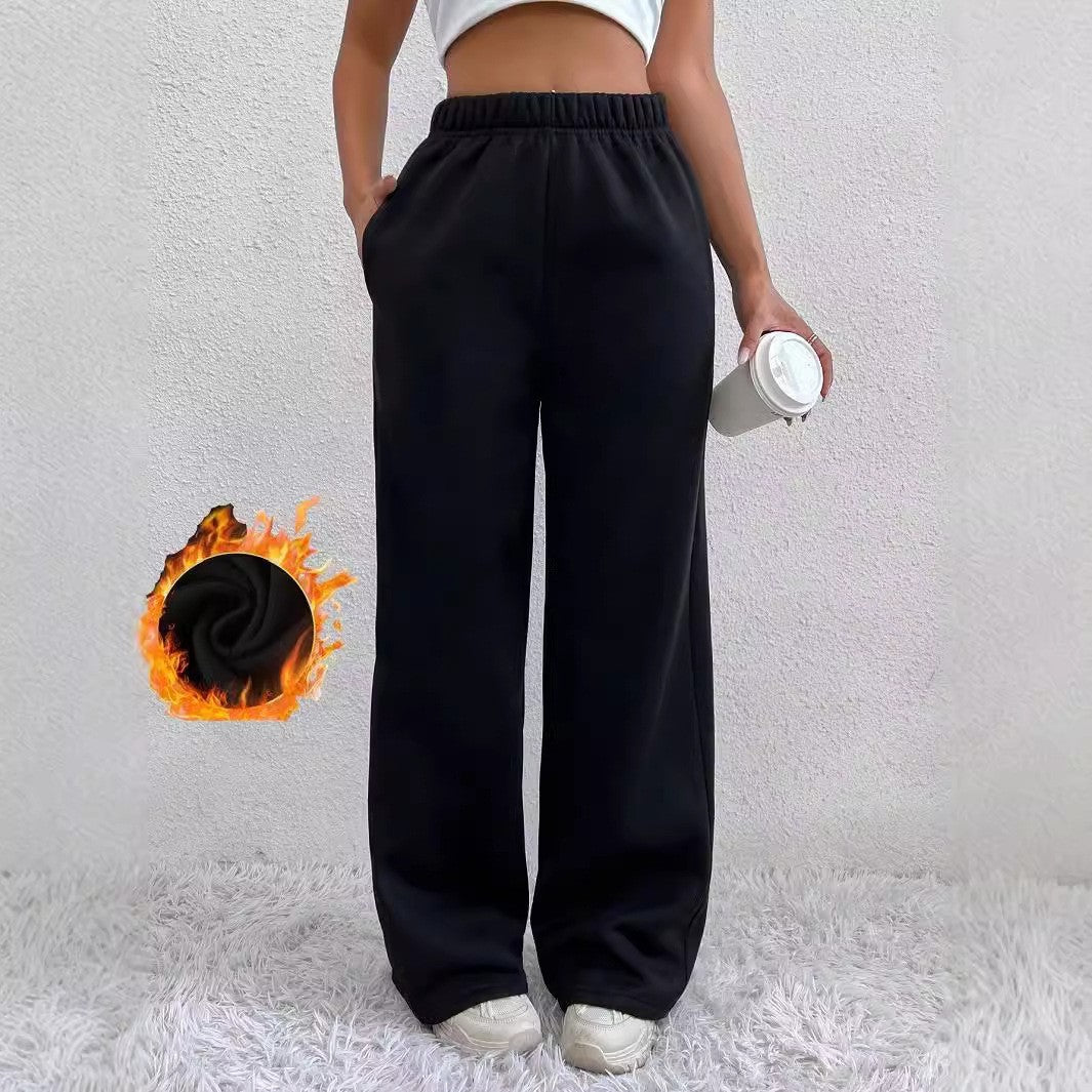 Women's Clothes Pants New Women's Velvet Warm Trousers With High Waist And Drape For Casual Sports Daily Wear Y2k Pants Trousers