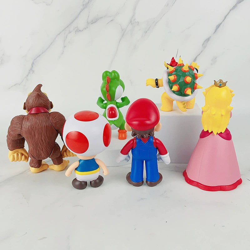 Coleção de Anime de Bonecos de PVC de Desenho Animado Yoshi King Bowser Peach Princess Presente para Adultos Presente para Menina Aniversário Decoração de Quarto