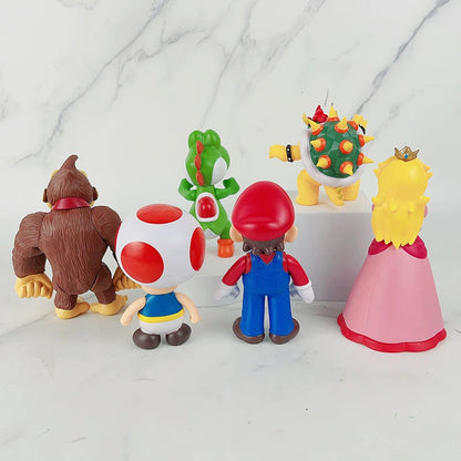 Coleção de Anime de Bonecos de PVC de Desenho Animado Yoshi King Bowser Peach Princess Presente para Adultos Presente para Menina Aniversário Decoração de Quarto
