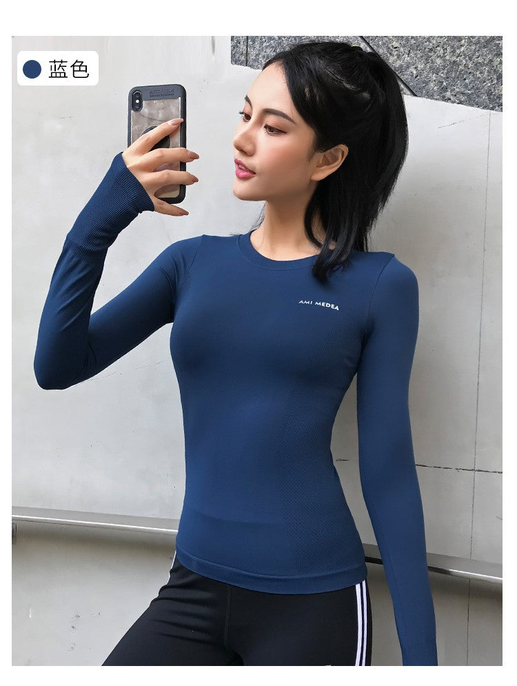 Fitness Tops Women Tight Sports Long Sleeve Yoga Clothing Running Training Clothes Gym Workout Shirt Comfortable Training Cloth