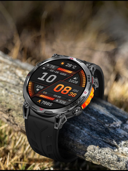 2026 Novo Smartwatch Esportivo Masculino para Áreas Externas com Voz Inteligente GPT GPS Integrado Bússola Barômetro Chamada Bluetooth Natação Impermeável