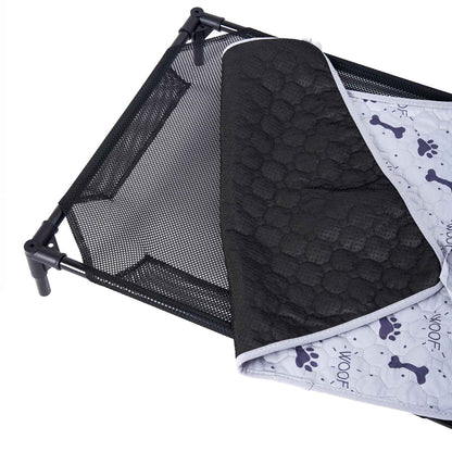 Cama Elevada para Cães Filhotes com Estrutura Metálica Montável, Cama Portátil para Cães, Fácil de Limpar, Malha Respirável, Cama para Cães e Gatos, Uso Interno e Externo