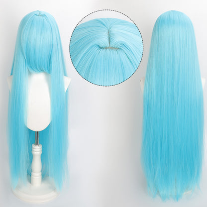 Peruca Colorida de 100cm Longa Lisa Cosplay Anime Fantasia Festa Perucas Sintéticas Resistentes ao Calor
