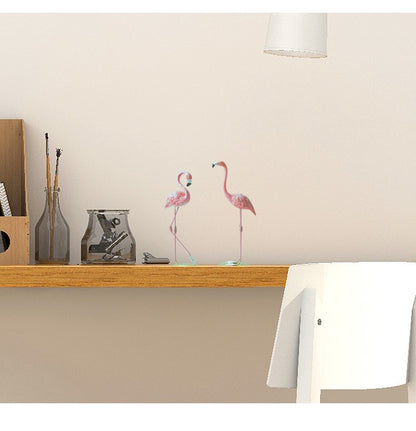 Nordic Home Decor Accessories Creative Resin Flamingo Figurines Pink Sculpture Animal Model Living Room Desktop Ornament Crafts