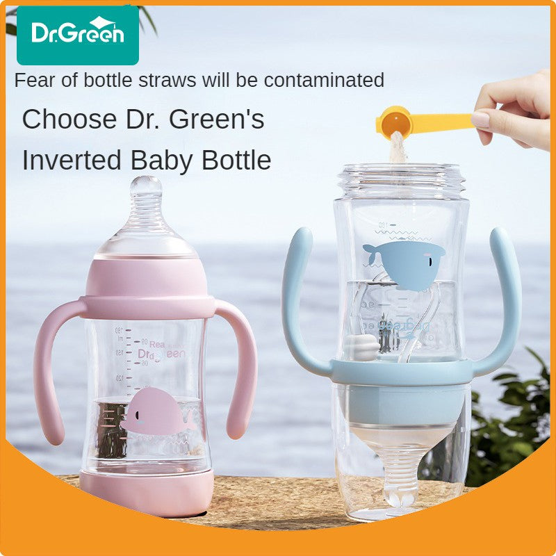 Dr.Green Wide Mouth Newborn baby bottles PPSU Washable Bottles Forward and reverse bi-directional scale inverted milk brewing
