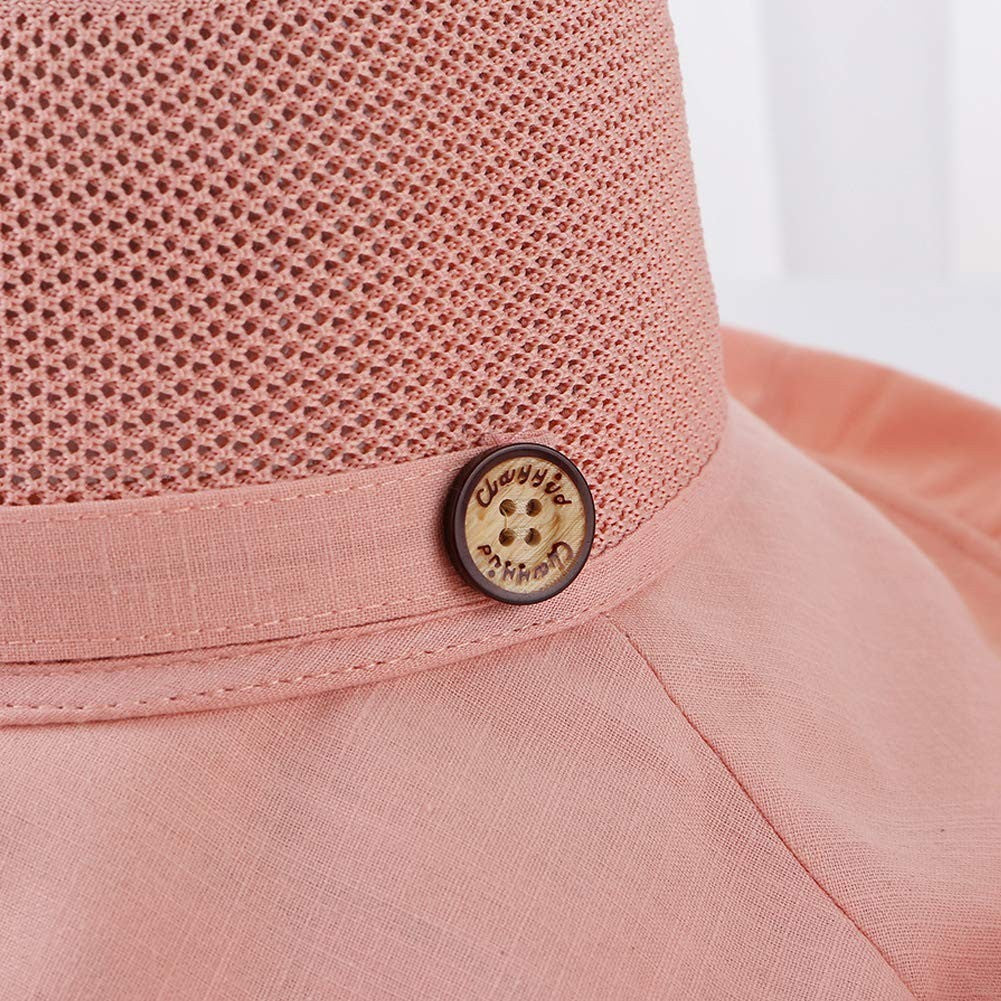 Women Mesh Sun Hats Summer Beach UV UPF Packable Wide Chin Strap, Sun Hats for Men & Women UV Protection, Sun Hat with Neck Flap