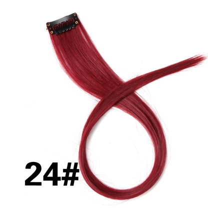 Alileader Aplique de Cabelo Extensão com Clip 57 Cores Ombre Liso Extensão de Cabelo com Clip em Apliques Peças de Cabelo de Fibra de Alta Temperatura