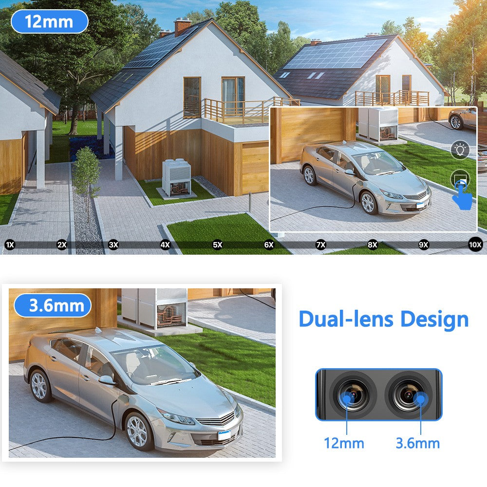 BESDER 8MP 4K10x Hybrid Zoom Dual Lens PTZ IP Camera 3.6+12mm WiFi Human Detection 4MP Audio Security Video Surveillance O-KAM