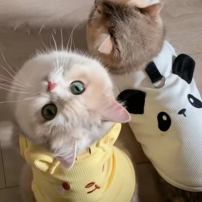 Colete Fofo para Pets Tecido Waffle Respirável Macio e Confortável com Fivela de Tração Adequado para Cães e Gatos na Primavera/Verão