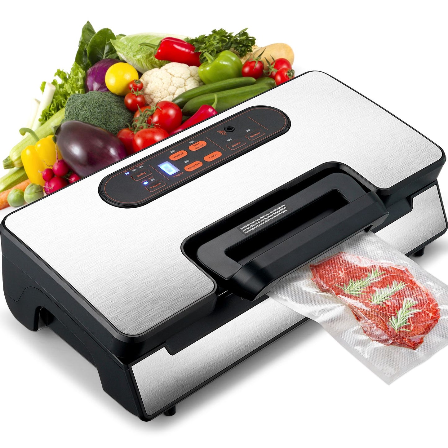 Seladora a Vácuo SucceBuy 90Kpa 130W para Alimentos com 10 Sacos a Vácuo Grátis para Cozinha Doméstica