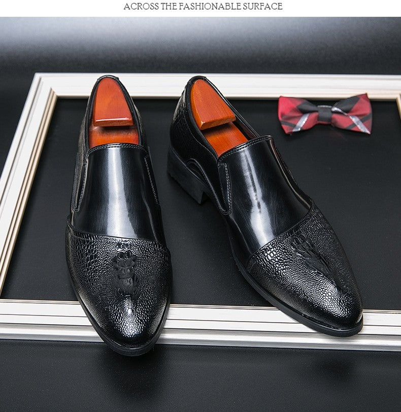 Luxury Crocodile Pattern Men Business Loafers Big Size Fashion Leather Comfortable Designer Wedding Social Formal Platform Shoes