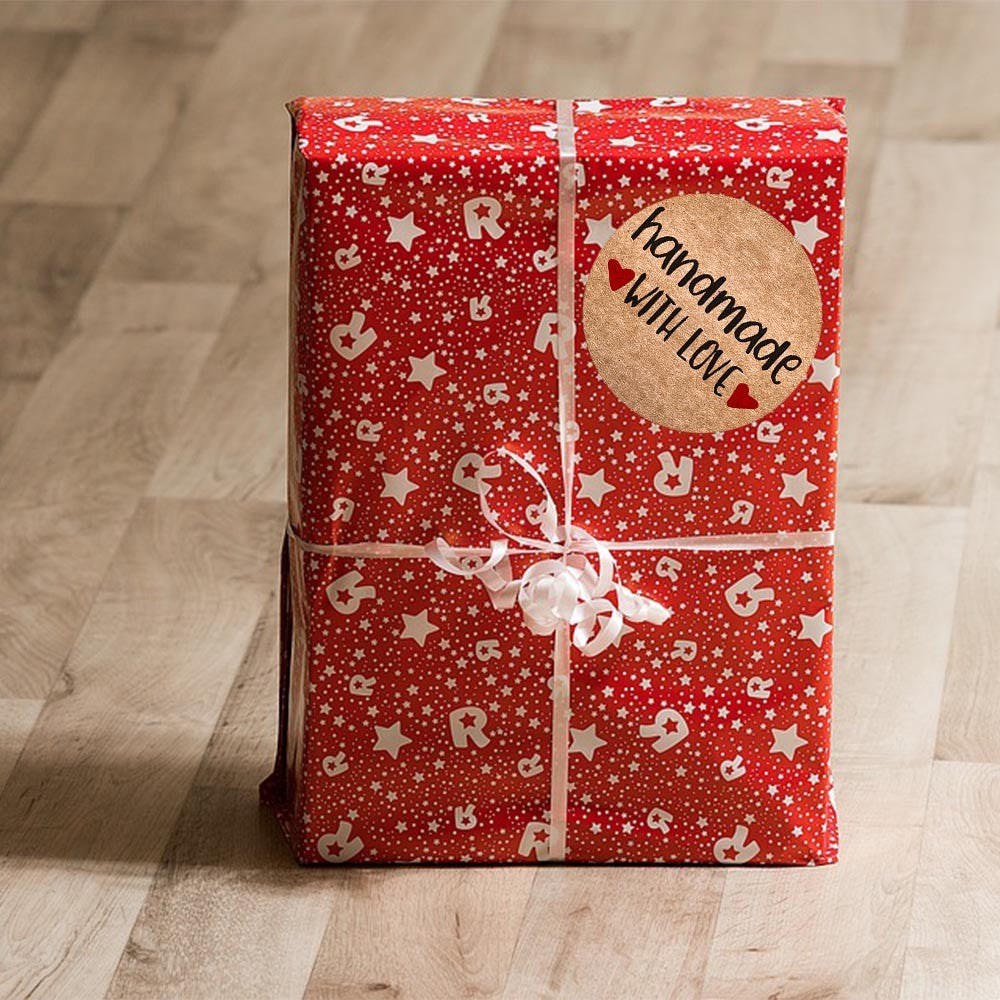 100-500pcs Vintage Kraft Paper Stickers Scrapbook Gift Stationery Label Stickers Handmade With Love Thank You For The Stickers