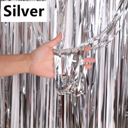 New 4/2/1Pack Party Backdrop Metallic Foil Fringe Tinsel Curtain Adult Kids Birthday Party Wedding Decoration Baby Shower Favor
