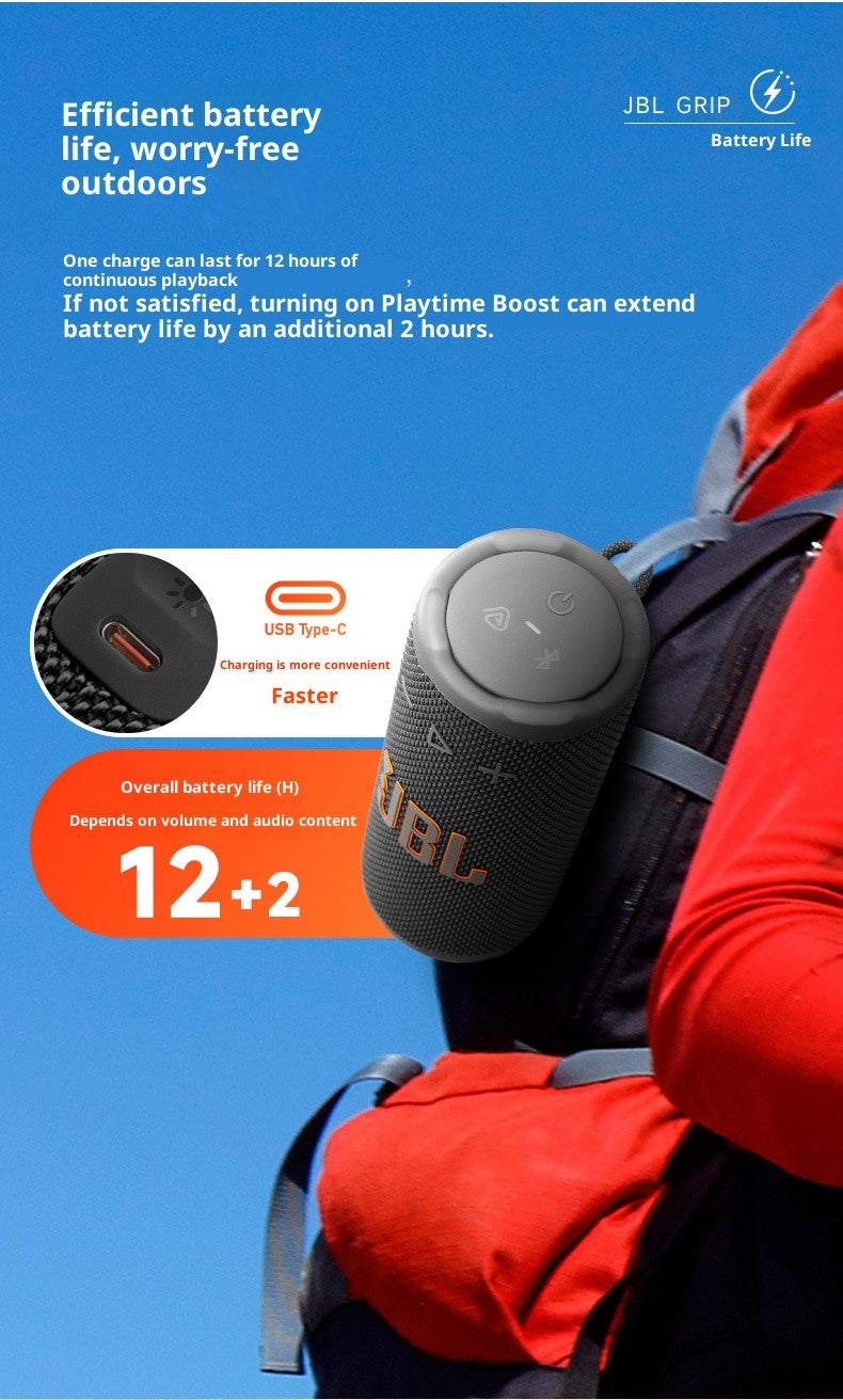JBL GRIP Neon Can Caixa de Som Bluetooth Sem Fio Portátil Impermeável para Exterior Casa Mesa Ciclismo Caminhada Corrida Alto-Falante de Graves
