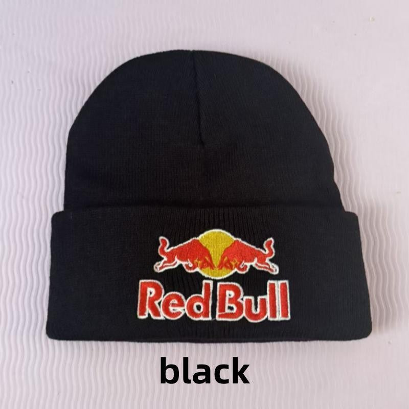 Embroidered Red Bull Knitted hat Beanie Winter Hat Unisex Warm Cap for Men And Women Red Bull Unclimbed Urine Hat