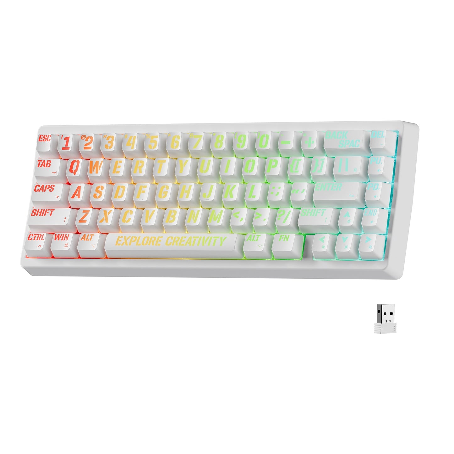 Teclado Mecânico XVX M67 JadeStone com Teclas IMD-Tech Hot Swappable Design Gasket Teclado com Retroiluminação RGB Personalizada Tri-Modo