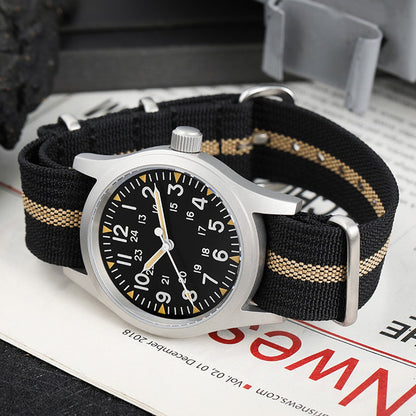 Militado Ml05 Vintage Field Watch VH31 Sweep Second Quartz Movement Sapphire Crystal High Clear AR Coating Luminous 38Mm Watches
