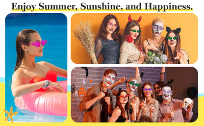 12-120Pcs Fire Flame Sunglasses Rimless Fire Sunglasses Candy Color Party Sunglasses Wedding Funny Sunglasses for Guest