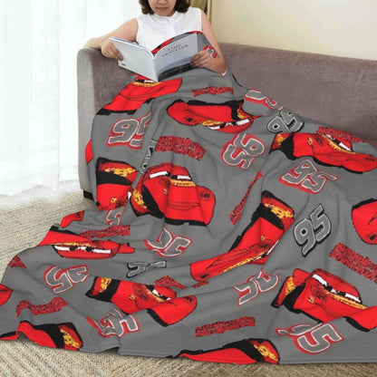 Cars Lightning McQueen 95 Flannel Blanket Life Is A Highway Super Warm Throw Blanket for Couch Bed Picnic Bedspread Sofa Bed