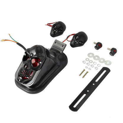 Para-lama traseiro de motocicleta com lâmpada de freio e luzes de placa Caveira Cruzada em Formato de Lápide Para Harley Chopper Bobber Personalizada
