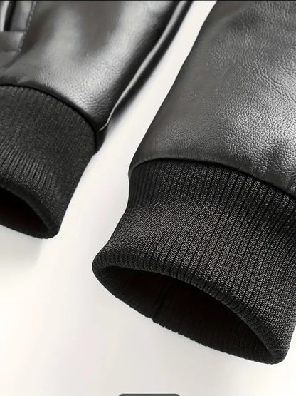 Motorcycle Leather Jackets Man Casual Fashion Motorcycle Coat Slim Fit Lapel PU Jackets Autumn Anti-wind Leather Coat Male