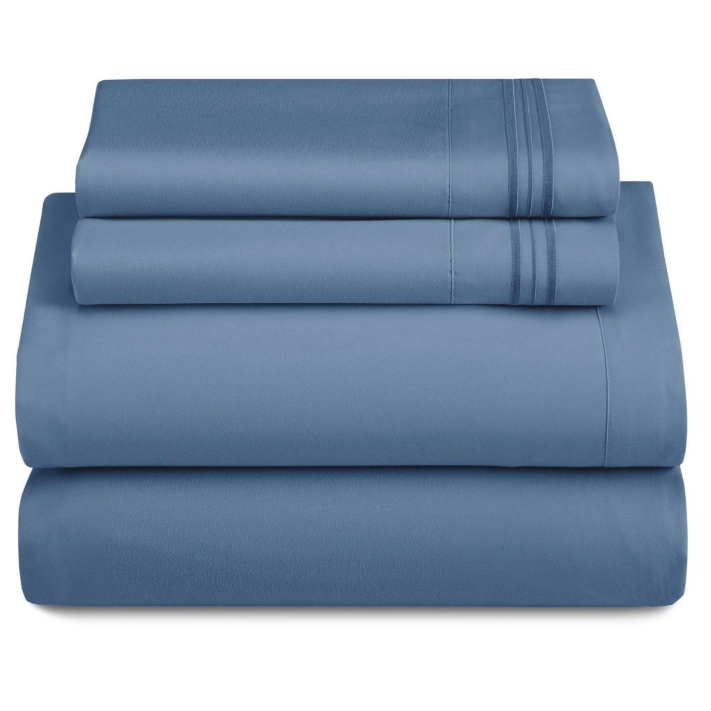 4-piece set of solid-colored bed sheets - 1801 series fashionable and comfortable bedding set