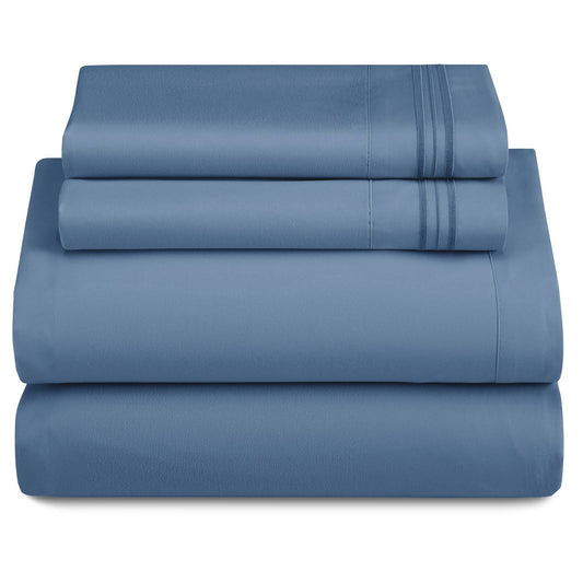 4-piece set of solid-colored bed sheets - 1801 series fashionable and comfortable bedding set