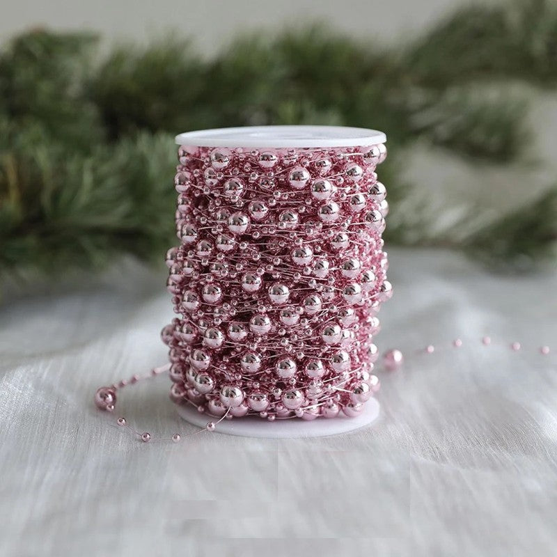 10M/Roll Pearl Chain Merry Christmas Decoration Christmas Tree Pendant for Home Decor Party Supplies New Year 2026 Gift Ornament