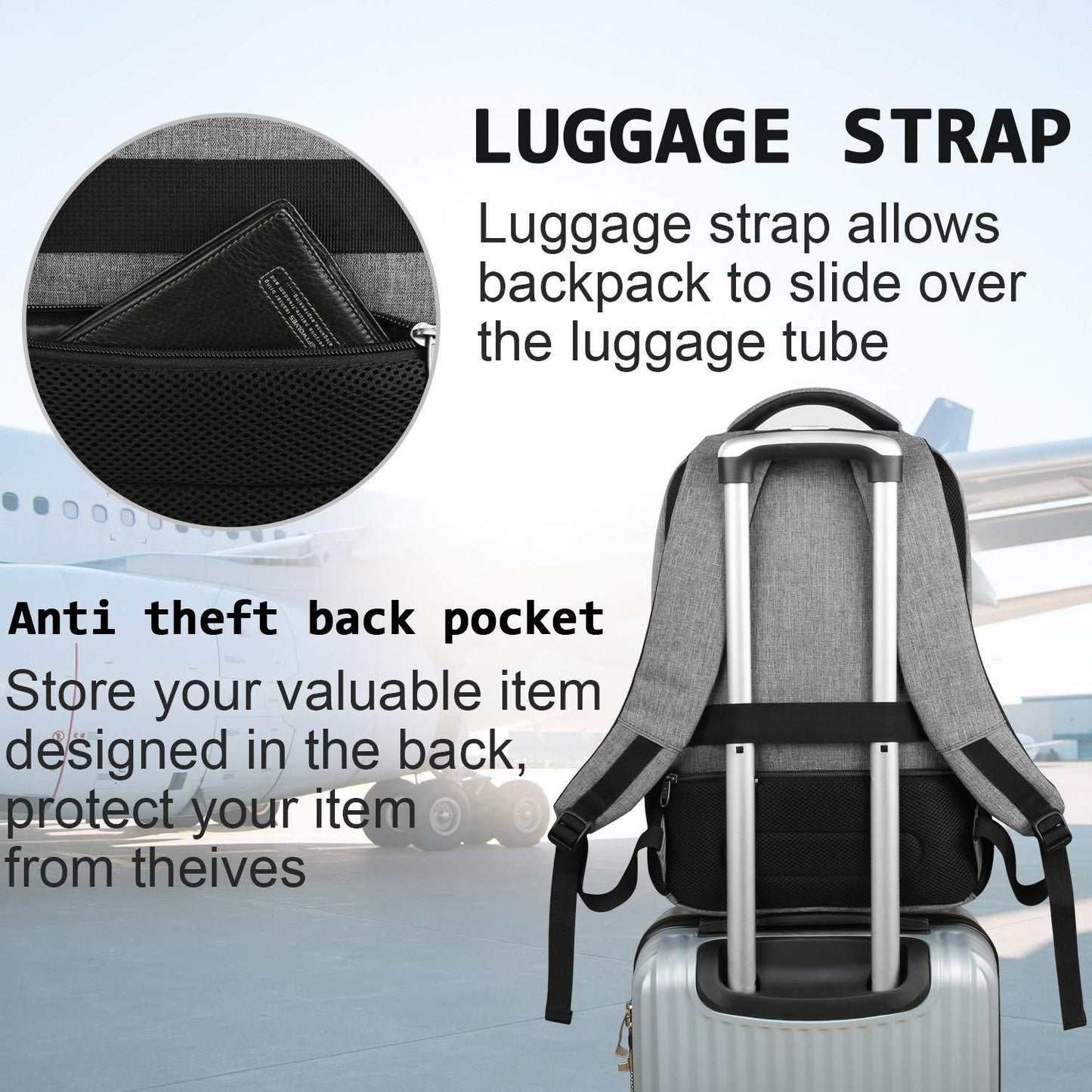 Mochila Masculina de Viagem Bolsa Fotográfica Lente de Câmera Externa Preta Ergonômica para Laptop de Grande Capacidade Impermeável para Montanhismo