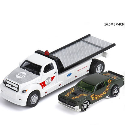 Minicaminhão de Reboque de Contêiner 1:64 Brinquedo Modelo de Liga Série de Carros Diecast com Veículos de Metal de Fricção Modelo Clássico Presente Infantil