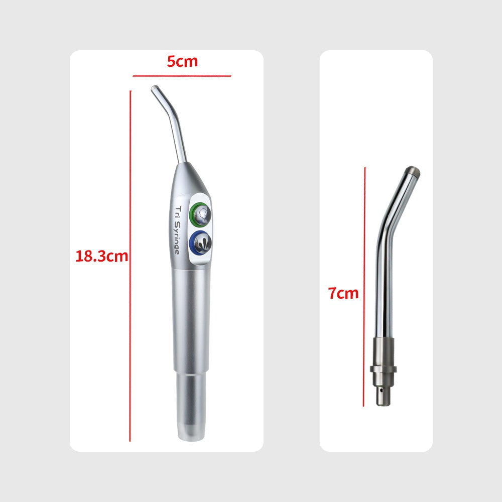Seringa odontológica de três vias, seringa de ar e água de 5 furos, peça de mão de jato triplo, bicos de aço inoxidável para autoclave