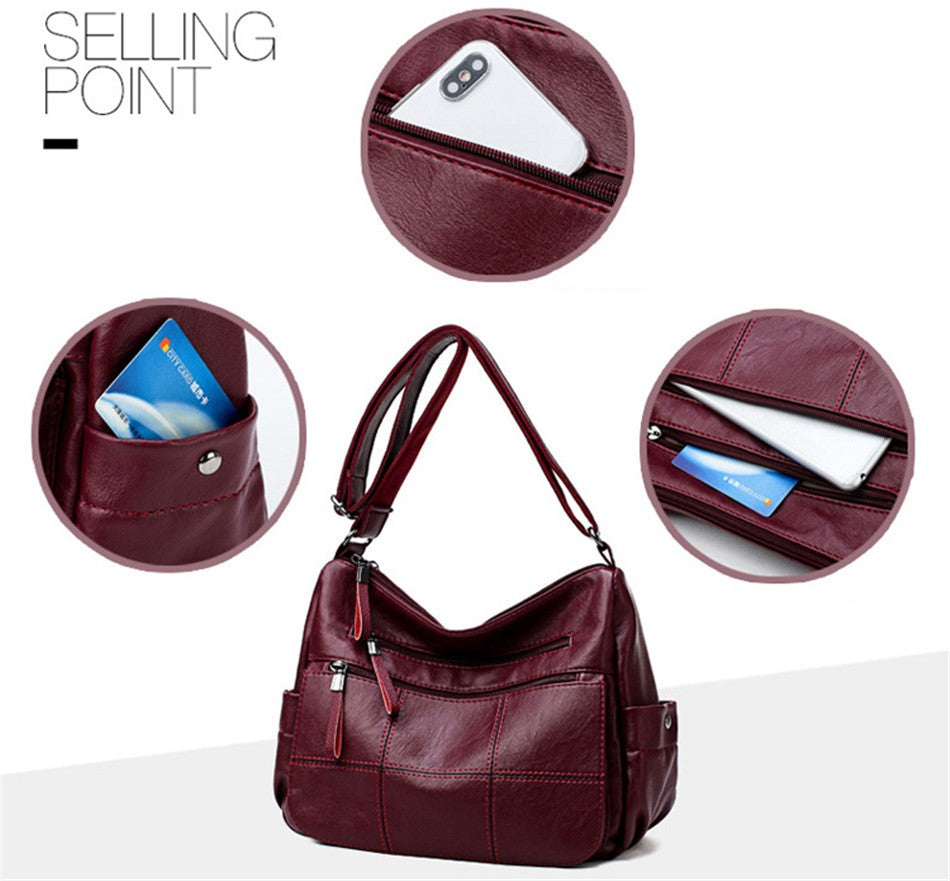 2 Layers Genuine Brand Leather Shoulder Messenger Luxury Handbags Women Bags Designer High Quality Crossbody Bags for Women Sac