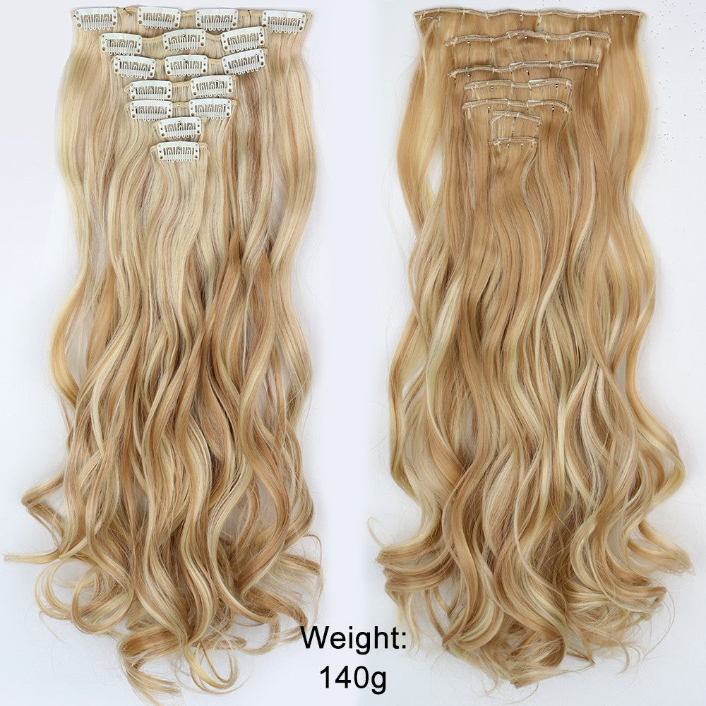 7Pcs/Set 16 Clips Hair Extension Black Long Straight Natural Hair Ombre Hairpiece Heat Resistant Fiber For Women Hairstyle