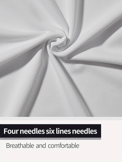 Round Neck T-Shirt 1 Piece White Ultra-Light Men's Quick Drying Breathable Sweat-Absorbent Shirt Suitable for Fitness Gym and Ru