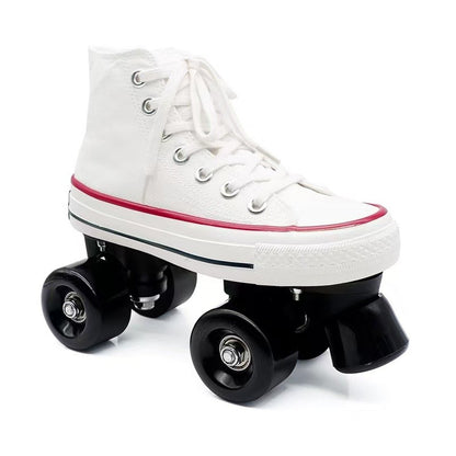 Adult and Children's Double-row Roller Skates Shoes , Breathable and Wear-resistant, Ice Rink , Four-wheel Skating Sneakers