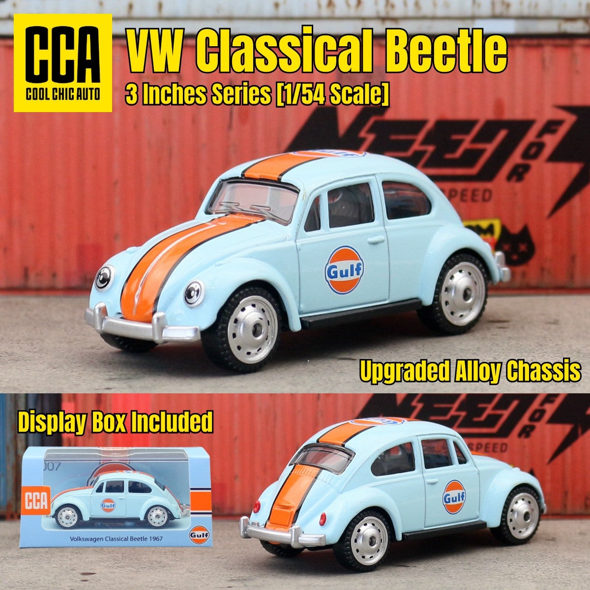CCA 1/64 Carrinho de Brinquedo Diecast Com Caixa de Exibição GULF BMW Volkswagen Lamborghini Chevrolet Ford Rodas Livres Coleção Miniatura