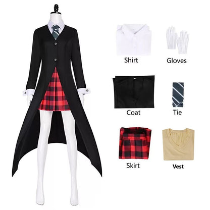 Maka Albarn Cosplay Anime Soul Eater Costume Adult Women Skirt Gloves Uniform Suit Halloween Party Role Play Outfit Maka Cos wig