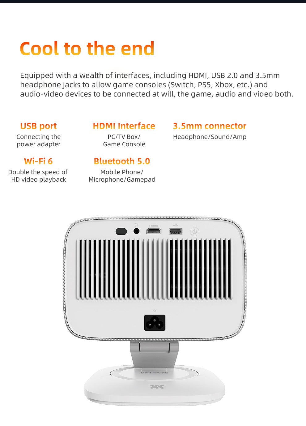 Projetor Lenovo Xiaoxin 100P Original 1140 ANSI Foco Automático Wifi6 Home Theater Inteligente 360 PTZ Suporte Projetor Portátil 4K HD