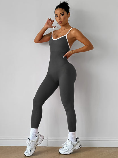 CZGUKE  Girls Pink Sports Jumpsuit Running One Piece Bodysuit Workout Rompers Women Overalls Sportswear Gym Fitness Yoga Suit