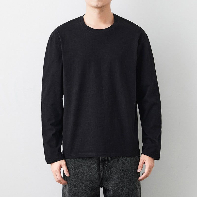 Fast Delivery T-Shirts Men Long Sleeves Tee Tops Male Autumn Plain Cotton Tshirts Plus Size 4XL 5XL Undershirts Man Clothing