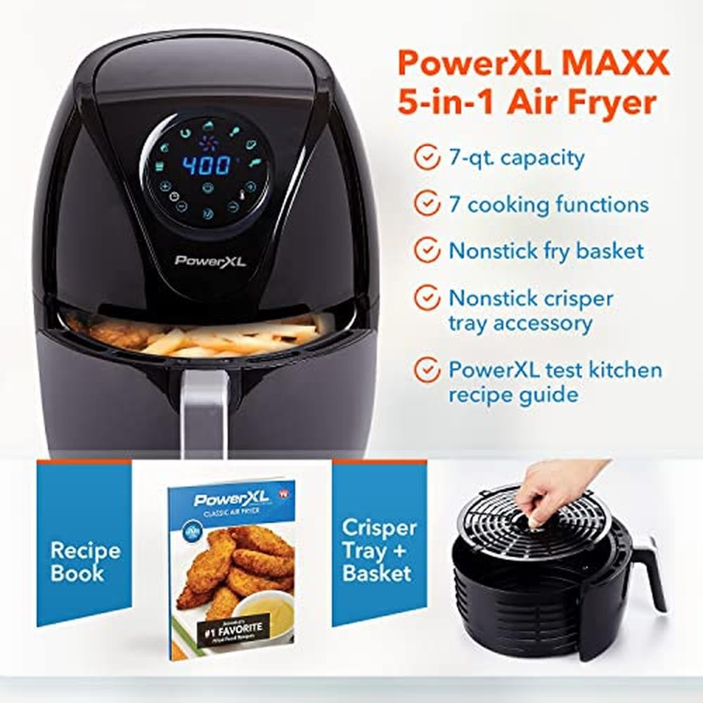 7QT Fritadeira Forno Maxx Classic com Tecnologia de Ar Extra Quente Versatilidade 5 em 1 Tecnologia de Ar Rápido Grande Antiaderente