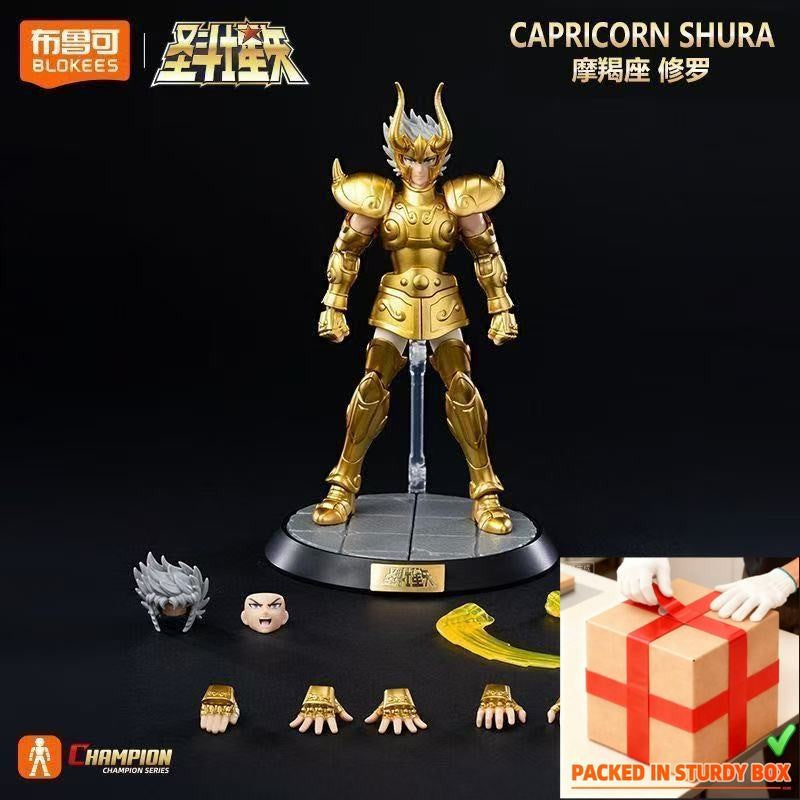 Original Blokees Saint Seiya Aquário Camoo Boneco Articulado Cisne Glacier Kit Modelo de Montagem Brinquedo Nível Campeão Novo Lançamento