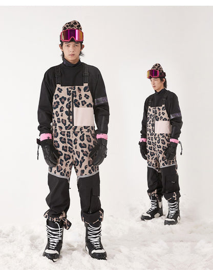 VECTOR Thick Men Women Ski Pants Straight Overalls Jumpsuit Skiing Bib Waterproof Winter Warm Windproof Outdoor Sports Snowboard