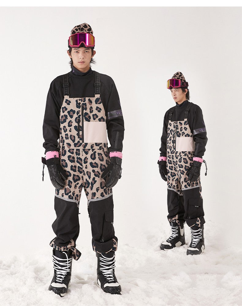 VECTOR Thick Men Women Ski Pants Straight Overalls Jumpsuit Skiing Bib Waterproof Winter Warm Windproof Outdoor Sports Snowboard