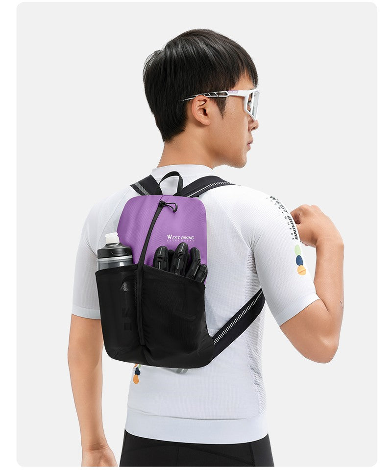 WEST BIKING Portable Lightweight Cycling Backpack Multi-Pocket Design Reflective Water Repellent Trekking Backpack Elastic Strap