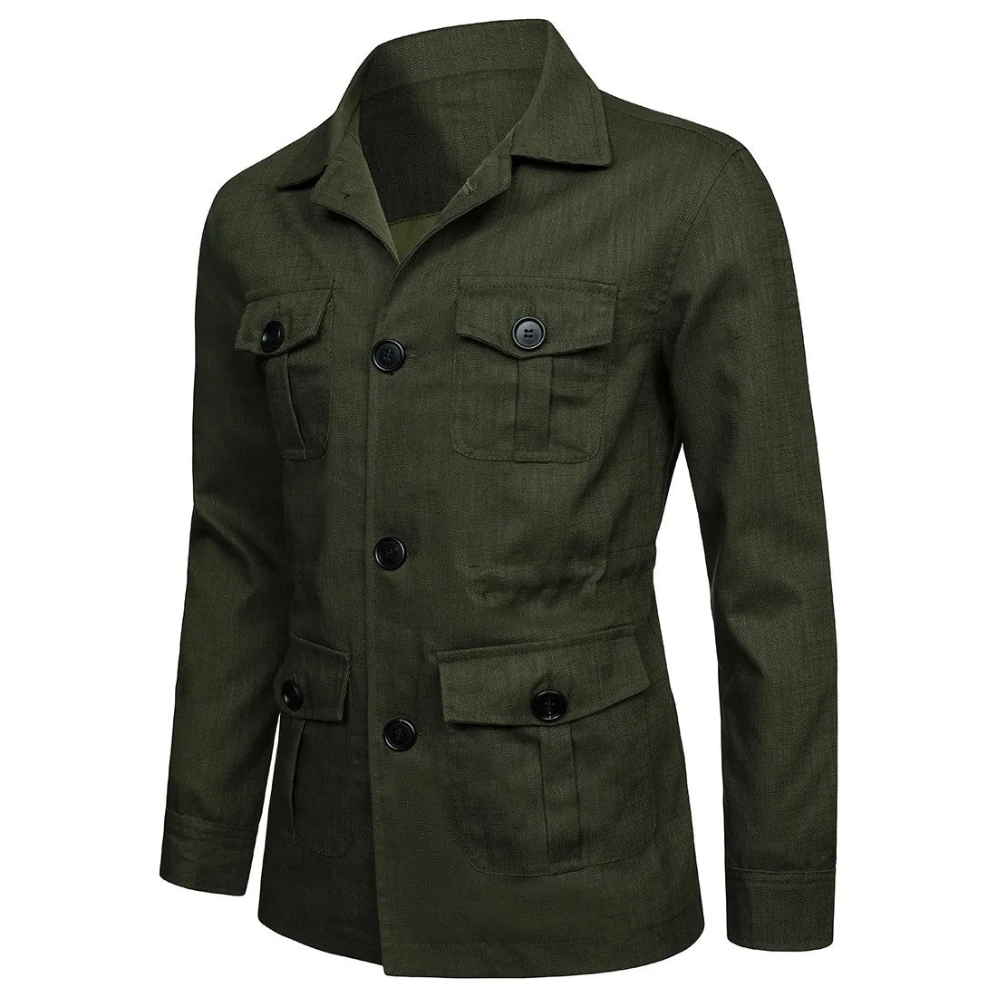 Mens Coats Safari Jacket Linen British Retro Gentry Suit Pockets Outerwear Fashion Solid Color Male Tops