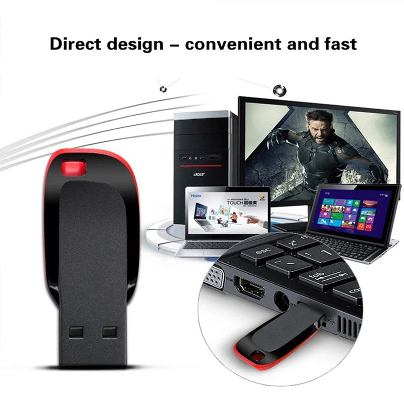 Pendrive USB 2.0 de Alta Velocidade 64GB 32GB 16GB 8GB Memória USB Flash Drives Impermeáveis U Disk 128GB 512GB