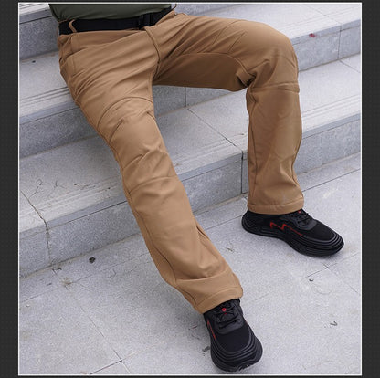 TRVLWEGO Thick Warm Fleece Hiking Pants Men Winter Waterproof Windproof Outdoor Soft Shell Rain Trekking Camping Ski Trousers