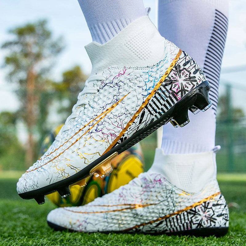 New Men Soccer Shoes Training Boys Outdoor Sport Football Boots Adult Long Spikes Non Slip Cleats Breathable Match Comfortable